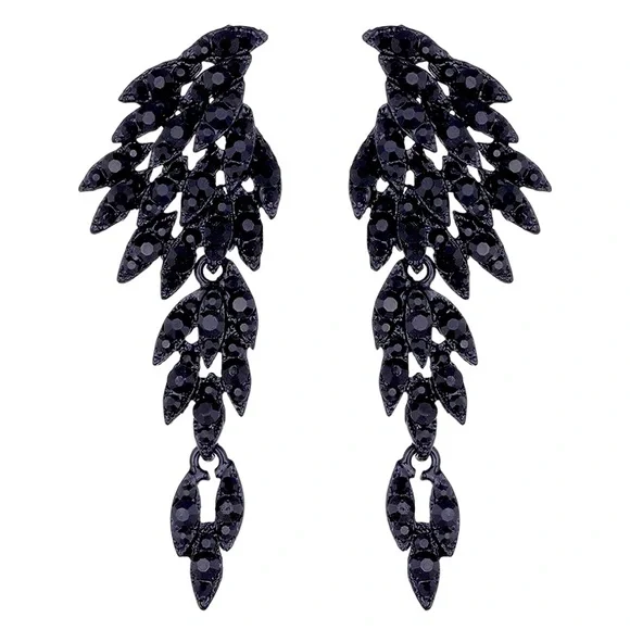Jewelry | Black Earrings Crystal Rhinestone Chandelier Black Formal Dress  Prom Jewelry | Poshmark